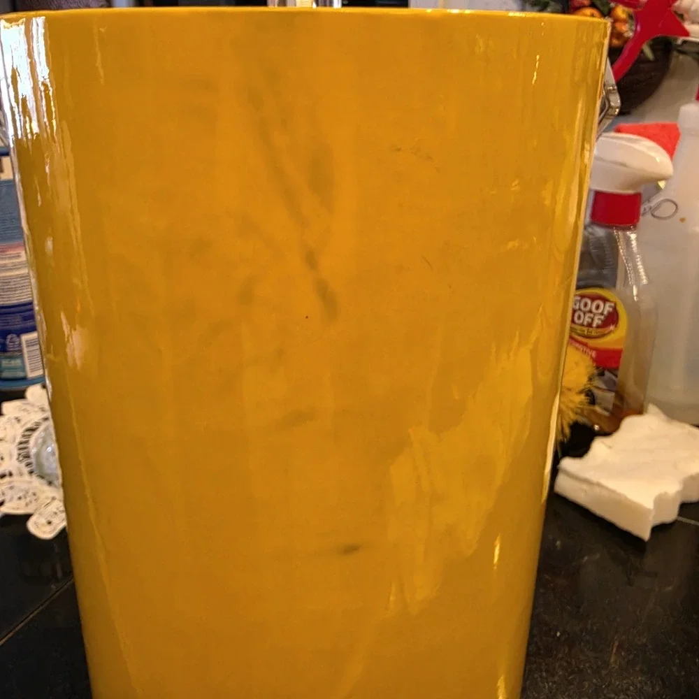 Vintage Specialties Unlimited Yellow Ice Bucket Lucite Handle MCM Mod Barware